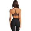 imageLASLULU Womens Sexy Y Back Sports Bra Padded Racerback Spaghetti Strap Workout Yoga Gym Athletic Bras Tops BralettesCoffee