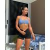 imageLASLULU Womens Sexy Y Back Sports Bra Padded Racerback Spaghetti Strap Workout Yoga Gym Athletic Bras Tops BralettesSky Blue