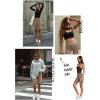 imageLASLULU Womens Biker Shorts Yoga Workout Gym Running Volleyball Spandex Compression Bike Shorts with PocketsCoffee