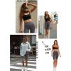 imageLASLULU Womens Biker Shorts Yoga Workout Gym Running Volleyball Spandex Compression Bike Shorts with PocketsDeep Grey