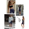 imageLASLULU Womens Biker Shorts Yoga Workout Gym Running Volleyball Spandex Compression Bike Shorts with PocketsNavy Blue