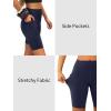 imageLASLULU Womens Biker Shorts Yoga Workout Gym Running Volleyball Spandex Compression Bike Shorts with PocketsNavy Blue