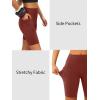 imageLASLULU Womens Biker Shorts Yoga Workout Gym Running Volleyball Spandex Compression Bike Shorts with PocketsRusty Red
