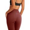 imageLASLULU Womens Biker Shorts Yoga Workout Gym Running Volleyball Spandex Compression Bike Shorts with PocketsRusty Red