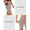 imageLASLULU Womens Biker Shorts Yoga Workout Gym Running Volleyball Spandex Compression Bike Shorts with PocketsSienna