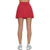 imageLASLULU Womens Tennis Skirt Pleated Athletic Workout Clothes Outfits Running Pickleball Golf Skorts Skirts with ShortsRed