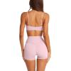 imageLASLULU Womens Adjustable Spaghetti Straps Sports Bra Square Neck Wireless Padded Workout Yoga Crop TopsBlush