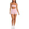 imageLASLULU Womens Adjustable Spaghetti Straps Sports Bra Square Neck Wireless Padded Workout Yoga Crop TopsBlush