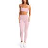 imageLASLULU Womens Adjustable Spaghetti Straps Sports Bra Square Neck Wireless Padded Workout Yoga Crop TopsBlush