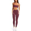 imageLASLULU Womens Adjustable Spaghetti Straps Sports Bra Square Neck Wireless Padded Workout Yoga Crop TopsBurgundy