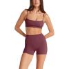 imageLASLULU Womens Adjustable Spaghetti Straps Sports Bra Square Neck Wireless Padded Workout Yoga Crop TopsBurgundy