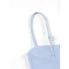 imageLASLULU Womens Adjustable Spaghetti Straps Sports Bra Square Neck Wireless Padded Workout Yoga Crop TopsShell Blue