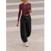 imageLASLULU Womens Sexy Crossover Crop Top Long Sleeve Workout Tops Crewneck Athletic Yoga TShirts Fall OutfitsBurgundy