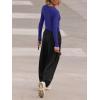 imageLASLULU Womens Sexy Crossover Crop Top Long Sleeve Workout Tops Crewneck Athletic Yoga TShirts Fall OutfitsNavy Blue
