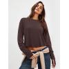 imageLASLULU Womenss Workout Tops Long Sleeve Lightweight Athletic Running Exercise Gym Yoga Hiking Tops ShirtsCoffee