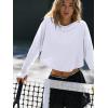 imageLASLULU Womenss Workout Tops Long Sleeve Lightweight Athletic Running Exercise Gym Yoga Hiking Tops ShirtsWhite
