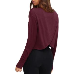 imageLASLULU Womenss Workout Tops Long Sleeve Lightweight Athletic Running Exercise Gym Yoga Hiking Tops ShirtsBurgundy
