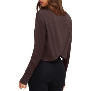 imageLASLULU Womenss Workout Tops Long Sleeve Lightweight Athletic Running Exercise Gym Yoga Hiking Tops ShirtsCoffee
