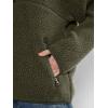 imageLASLULU Womens Half Zip Pullover Cropped Sweatshirts Sherpa Fleece Jacket Fuzzy Sweaters Cute Winter Jackets with PocketsArmy Green