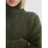 imageLASLULU Womens Half Zip Pullover Cropped Sweatshirts Sherpa Fleece Jacket Fuzzy Sweaters Cute Winter Jackets with PocketsArmy Green