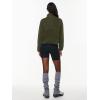imageLASLULU Womens Half Zip Pullover Cropped Sweatshirts Sherpa Fleece Jacket Fuzzy Sweaters Cute Winter Jackets with PocketsArmy Green
