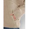 imageLASLULU Womens Half Zip Pullover Cropped Sweatshirts Sherpa Fleece Jacket Fuzzy Sweaters Cute Winter Jackets with PocketsKhaki