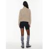 imageLASLULU Womens Half Zip Pullover Cropped Sweatshirts Sherpa Fleece Jacket Fuzzy Sweaters Cute Winter Jackets with PocketsKhaki