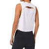 imageLASLULU Crop Tops Workout Tops Loose Sleeveless Cropped Muscle Tank Open Back Shirts Gym Exercise Clothes for WomenWhite