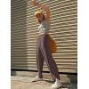 imageLASLULU Womens Baggy Wide Leg Sweatpants Casual Elastic High Waisted Palazzo Harem Pants with PocketsCoffee