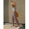 imageLASLULU Womens Baggy Wide Leg Sweatpants Casual Elastic High Waisted Palazzo Harem Pants with PocketsKhaki