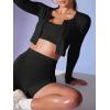 imageLASLULU Womens Button Down Cardigan Long Sleeve Cropped Ribbed Knit Cardigan Workout Athletic Sweater Jacket Crop Tops