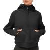 imageLASLULU Womens Fuzzy Cropped Hoodies Sport Athletic Zip Up Stand Collar Sweater Fleece Lined Sweatshirt Long Sleeve Pullover Tops PocketsBlack Medium