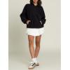 imageLASLULU Womens Half Zip Pullover Sweatshirt Sherpa Fleece Jacket Oversized Sweatshirts Warm Fuzzy Sweaters PocketsBlack