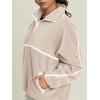imageLASLULU Womens Half Zip Pullover Sweatshirt Sherpa Fleece Jacket Oversized Sweatshirts Warm Fuzzy Sweaters PocketsKhaki