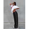 imageLASLULU Womens Wide Leg Sweatpants Baggy Straight Leg Sweatpants Y2K Dance Pants Gym Athletic Sweat Pants JoggersBlack