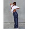 imageLASLULU Womens Wide Leg Sweatpants Baggy Straight Leg Sweatpants Y2K Dance Pants Gym Athletic Sweat Pants JoggersNavy Blue