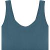 imageLASLULU Womens Longline Sports Bra Ribbed Seamless Wirefree Padded Tank Tops Medium Support Workout Casual Crop TopsGrey Blue