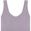 imageLASLULU Womens Longline Sports Bra Ribbed Seamless Wirefree Padded Tank Tops Medium Support Workout Casual Crop TopsHazy Lilac