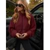 imageLASLULU Womens Fuzzy Sherpa Fleece Jacket Zip Up Oversized Sweatshirts Long Sleeve Winter Clothes Warm SweaterBurgundy