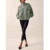imageLASLULU Womens Fuzzy Sherpa Fleece Jacket Zip Up Oversized Sweatshirts Long Sleeve Winter Clothes Warm SweaterSage Green