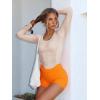 imageLASLULU Womens Long Sleeve Workout Tops Active Sheer Fitted Open Back Gym Yoga Athletic Running Tops Pilates OutfitsApricot