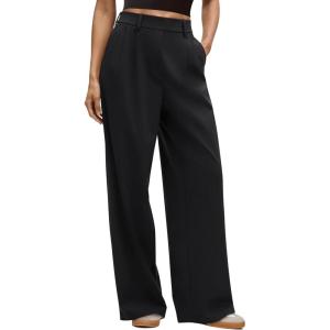 imageLASLULU Womens Dress Yoga Pants Wide Leg Casual Stretch Office Travel Trouser Slacks Business Casual Work PantsBlack