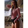 imageLASLULU Womens Long Sleeve Workout Tops Crop Tops Crew Neck Ribbed Slim Fitted Breathable Running Yoga Going Out TShirtsHeather Rose
