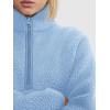 imageLASLULU Womens Half Zip Pullover Cropped Sweatshirts Sherpa Fleece Jacket Fuzzy Sweaters Cute Winter Jackets with PocketsLight Blue