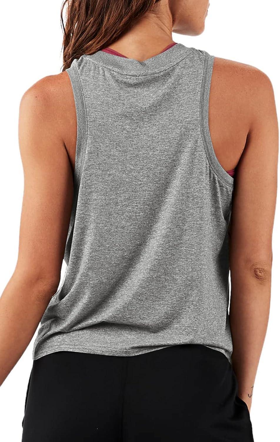 imageLASLULU Womens Crop Tops Sleeveless Workout Tops Halter Neck Cropped Tank Flowy Athletic Shirts Muscle TankGrey