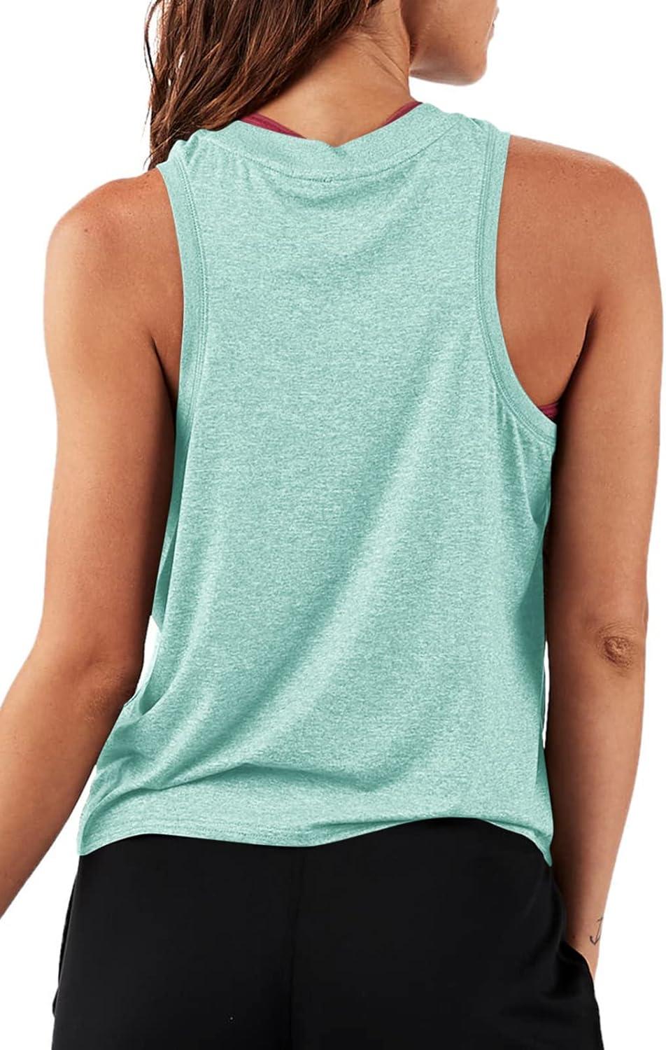 imageLASLULU Womens Crop Tops Sleeveless Workout Tops Halter Neck Cropped Tank Flowy Athletic Shirts Muscle TankLakeblue