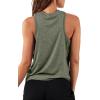 imageLASLULU Womens Crop Tops Sleeveless Workout Tops Halter Neck Cropped Tank Flowy Athletic Shirts Muscle TankArmy Green