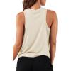 imageLASLULU Womens Crop Tops Sleeveless Workout Tops Halter Neck Cropped Tank Flowy Athletic Shirts Muscle TankBeige