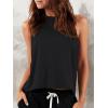imageLASLULU Womens Crop Tops Sleeveless Workout Tops Halter Neck Cropped Tank Flowy Athletic Shirts Muscle TankBlack