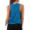 imageLASLULU Womens Crop Tops Sleeveless Workout Tops Halter Neck Cropped Tank Flowy Athletic Shirts Muscle TankBright Blue